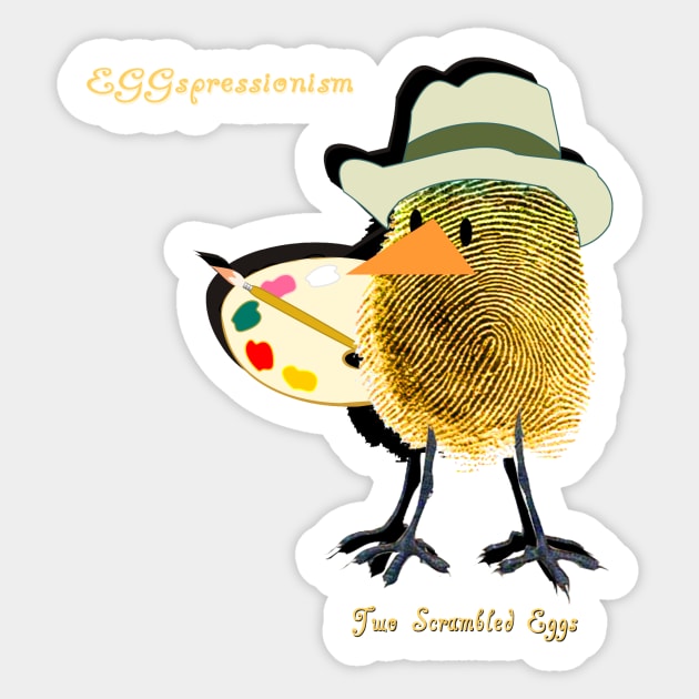 Two Scrambled Eggs - EGGspressionism Sticker by Kartoon